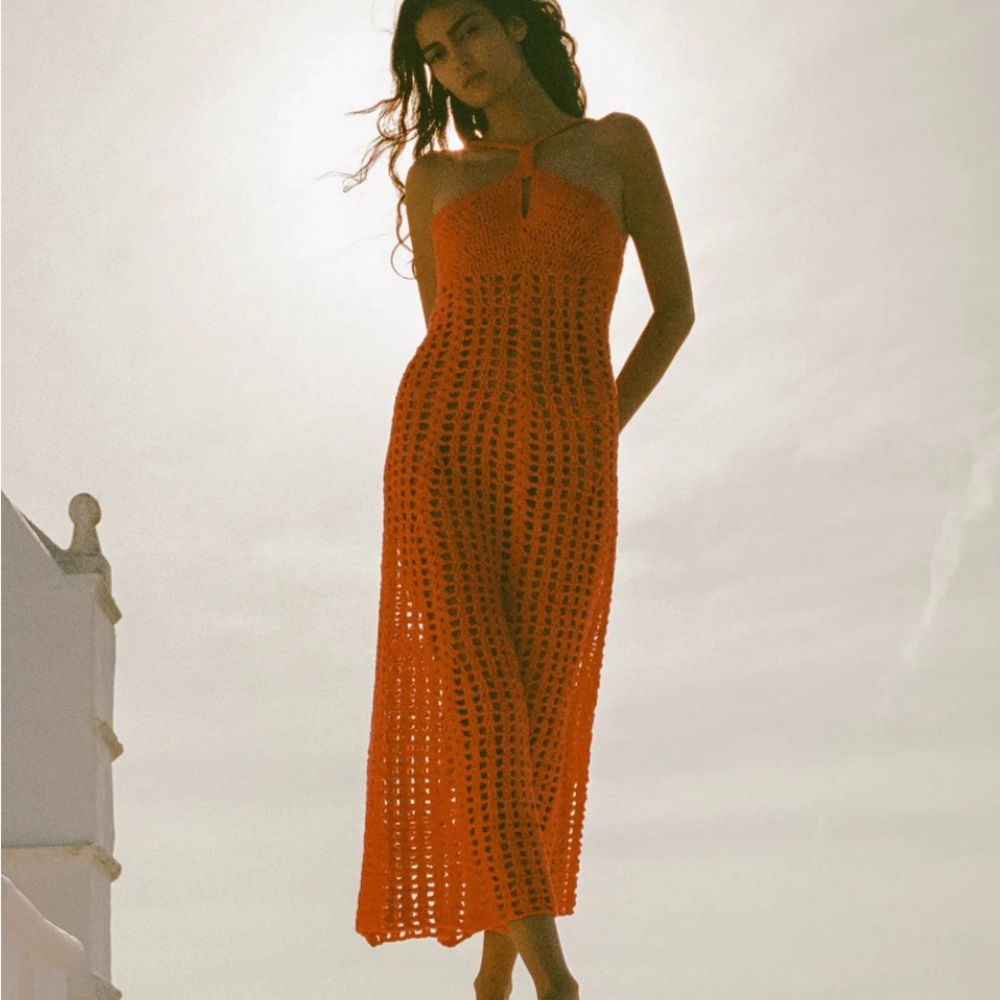 Pari Desai red Palmira Crochet dress size s Vermilion